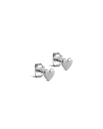 Enamel - HEART STUDS SØLV