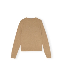 Ganni - CHERRY O-NECK PULLOVER SAFARI