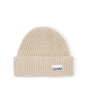 Ganni - OVERSIZED WOOL RIB KNIT HUE SAND