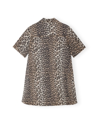 Ganni - MINI DENIM KJOLE LEOPARD