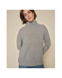 Mos Mosh - AIMA CASHMERE HIGHNECK STRIK SHARKSKIN