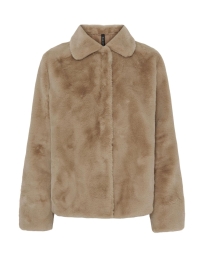 Notyz - FAKE FUR JAKKE BEIGE