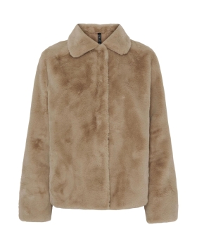 Notyz - FAKE FUR JAKKE BEIGE