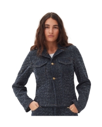 Ganni - DARK BLUE FLUFFY DENIM BLAZER