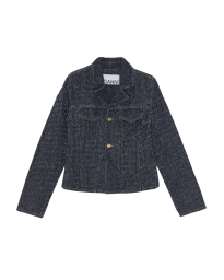 Ganni - DARK BLUE FLUFFY DENIM BLAZER