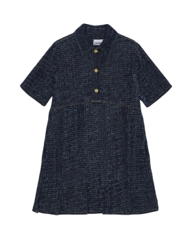 Ganni - DARK BLUE FLUFFY DENIM MINIKJOLE