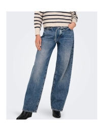 Only - GIANNA MID WAIST BALLOON FIT JEANS BLÅ