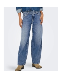 Only - GIANNA MID WAIST BALLOON FIT JEANS MELLEMBLÅ