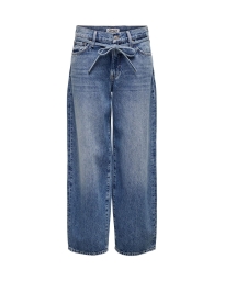 Only - GIANNA MID WAIST BALLOON FIT JEANS MELLEMBLÅ