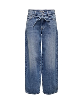 Only - GIANNA MID WAIST BALLOON FIT JEANS MELLEMBLÅ