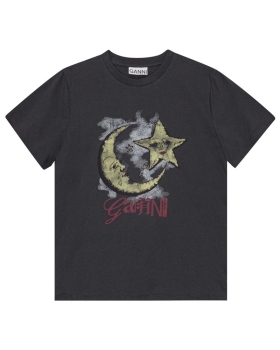 Ganni - MOONLIGHT RELAXED T-SHIRT PHANTHOM