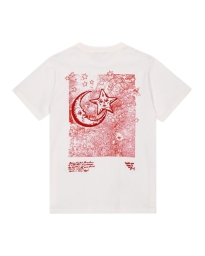 Ganni - WHITE CELESTIAL POSTER RELAXED T-SHIRT EGRET