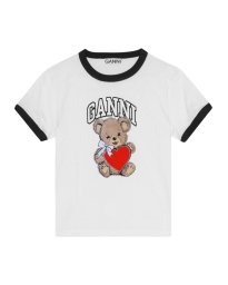 Ganni - BASIC JERSEY BEAR T-SHIRT HVID