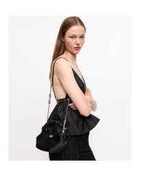 Ganni - SATIN MINI BOU BAG BLACK