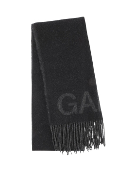 Ganni - FRINGED HALSTØRKLÆDE BLACK