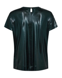 Mos Mosh - NIVOLA O-NECK METALLIC T-SHIRT DARK PINE