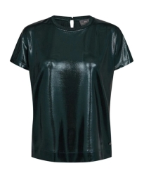 Mos Mosh - NIVOLA O-NECK METALLIC T-SHIRT DARK PINE