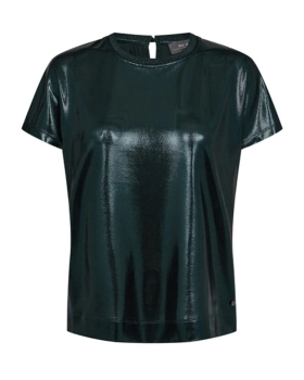 Mos Mosh - NIVOLA O-NECK METALLIC T-SHIRT DARK PINE