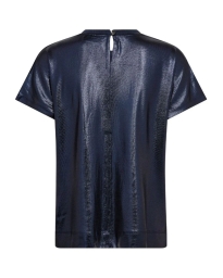 Mos Mosh - NIVOLA O-NECK METALLIC T-SHIRT NAVY