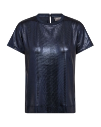 Mos Mosh - NIVOLA O-NECK METALLIC T-SHIRT NAVY