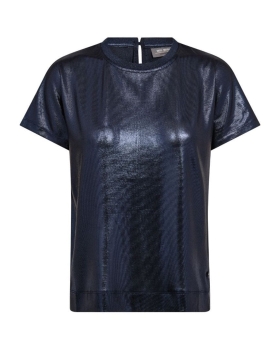 Mos Mosh - NIVOLA O-NECK METALLIC T-SHIRT NAVY