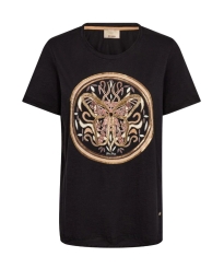 Mos Mosh - FIONA O-SS EMBROIDERY T-SHIRT SORT