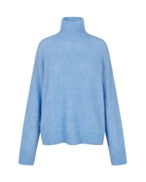 Second Female - INA T-NECK KNIT BLÅ